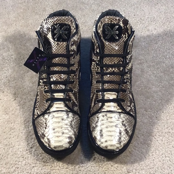 New Beautiful David X Python skin Fashion Sneaker - Picture 1 of 7